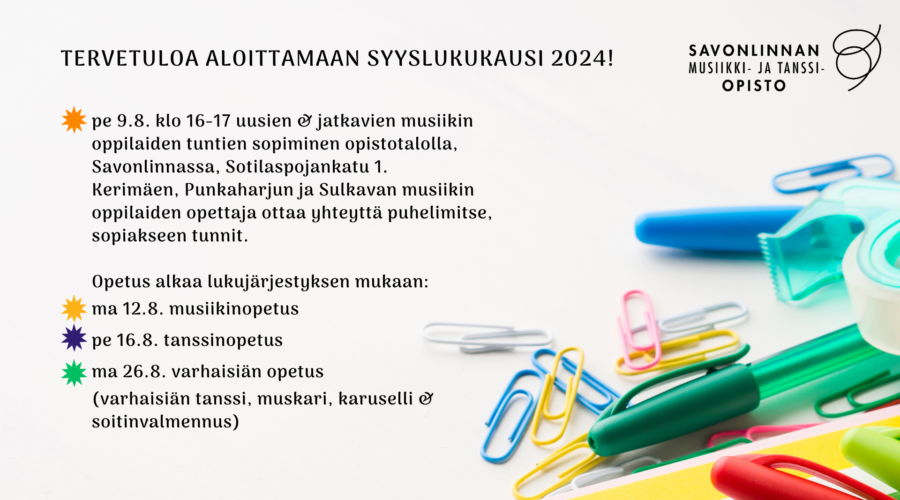 SYYSLUKUKAUDEN 2024 ALOITUS!