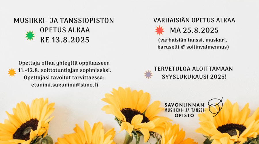 TERVETULOA ALOITTAMAAN SYYSLUKUKAUSI 2025!